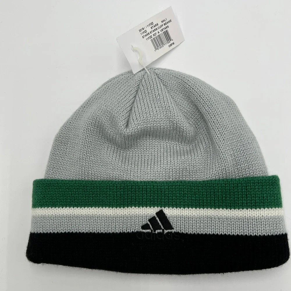 Adidas Dallas Stars NHL Cuffed Beanie Grey Green Black NEW